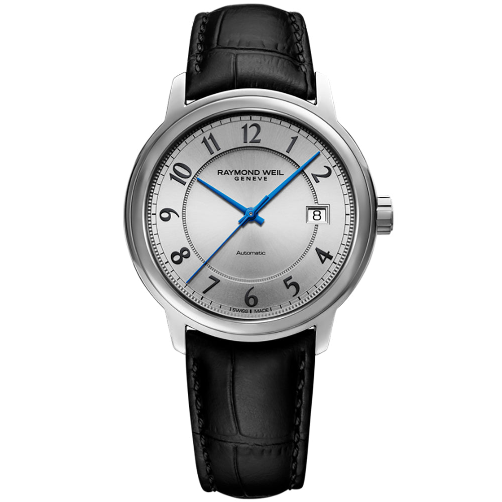 ساعة ريموند ويل مايسترو للرجال بميناء فضي وحركة أوتوماتيكية RW4200