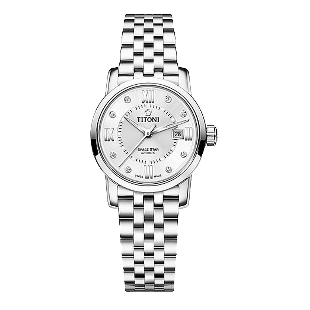 TITONI WOMEN'S SPACE STAR AUTOMATIC SILVER DIAL WATCH