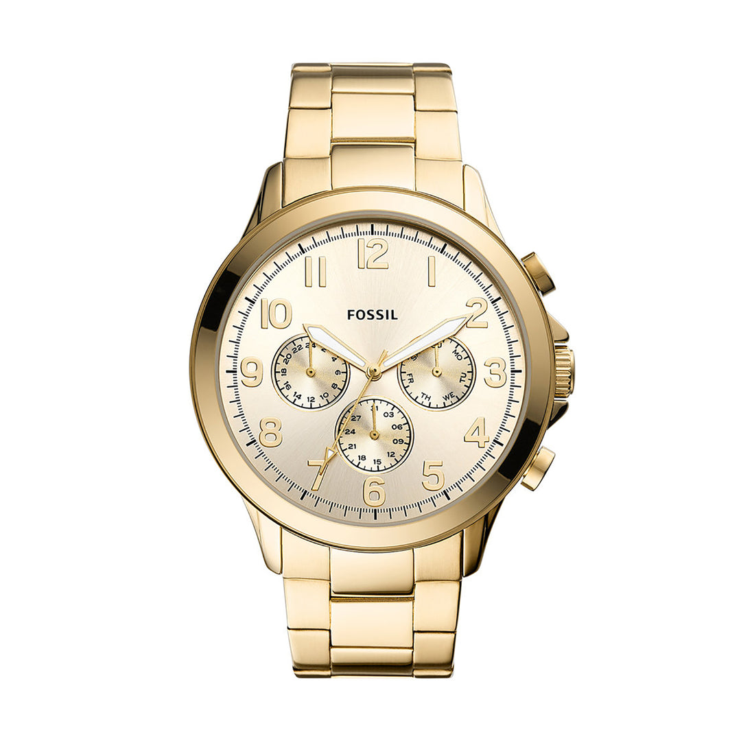 Fossil Analog Men's Watch Gold Plated Metal Bracelet - BQ2542
