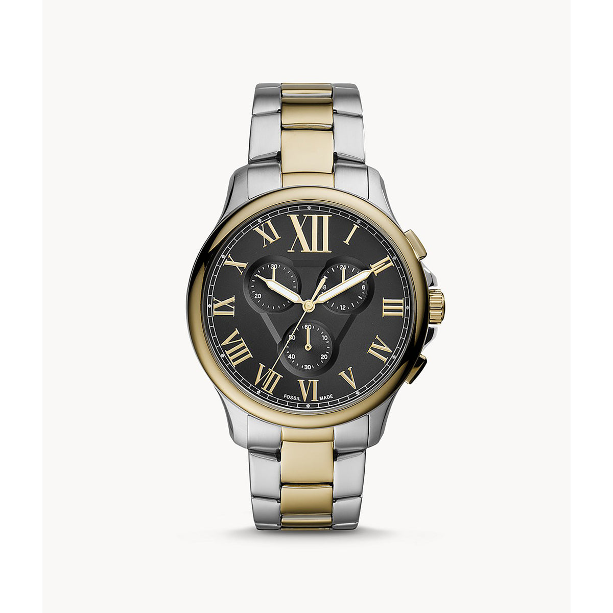 Fossil Analog Men's Watch Gold Plated Metal Bracelet