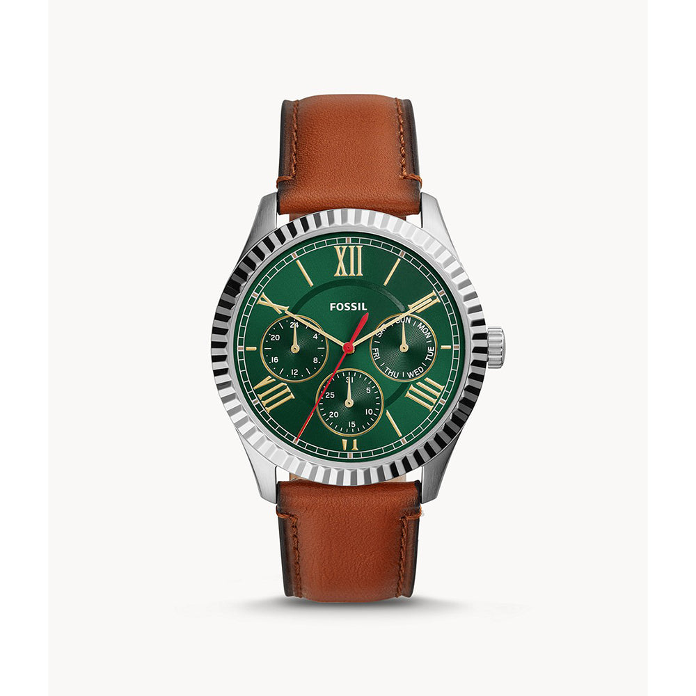 Fossil Analog Men's Watch Stainless Steel Leather Strap - FS5736