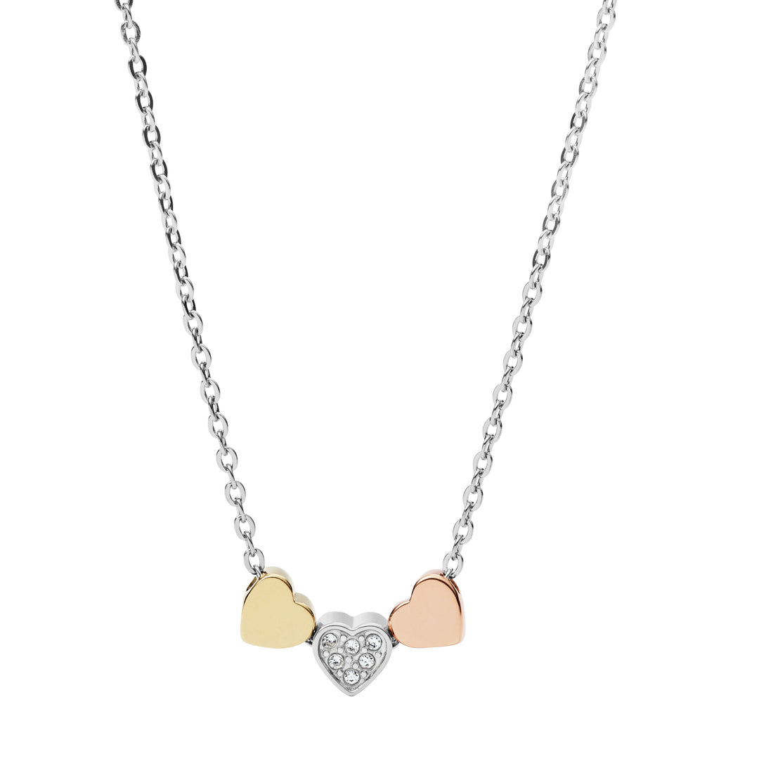 Fossil Vintage Motifs Stainless Steel Necklace - JF02856998