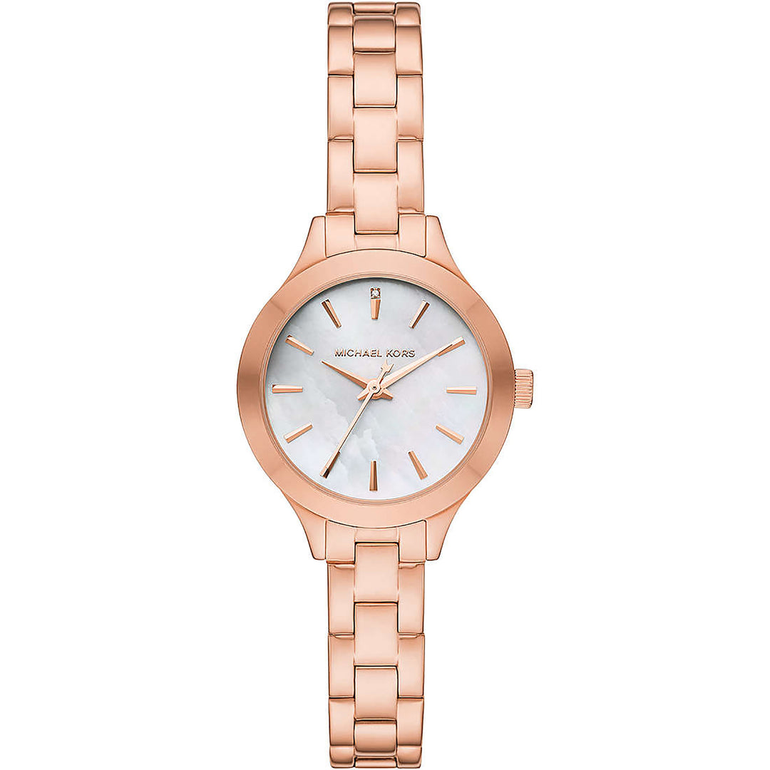Michael Kors Mother of Pearl Analog Women's Watch Gold Plated Metal Bracelet - MK3872
