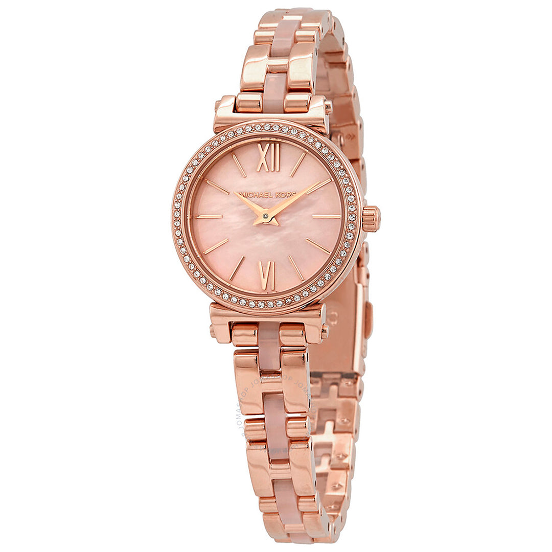 Michael Kors Mother of Pearl Analog Women's Watch Gold Plated Metal Bracelet - MK4520