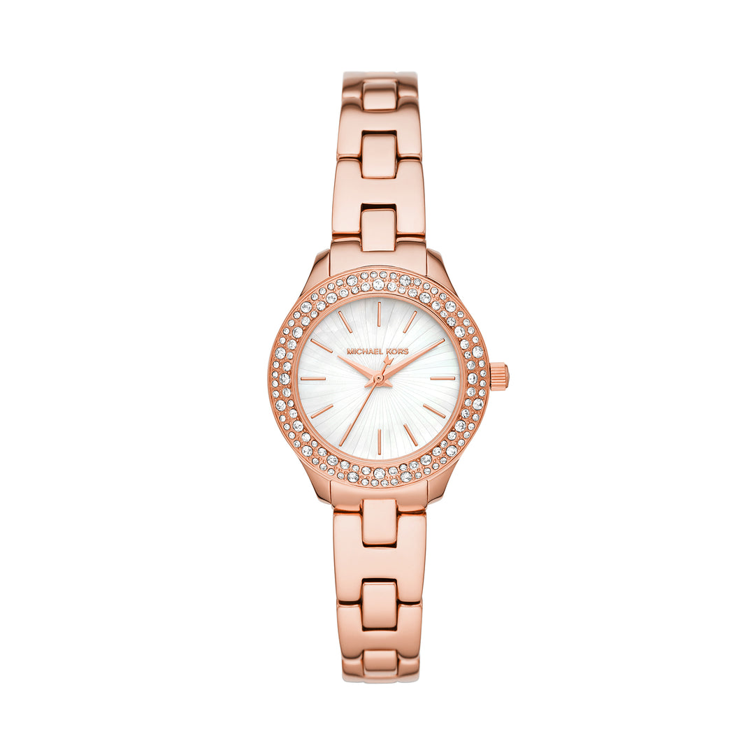 Michael Kors Mother of Pearl Analog Women's Watch Gold Plated Metal Bracelet - MK4558