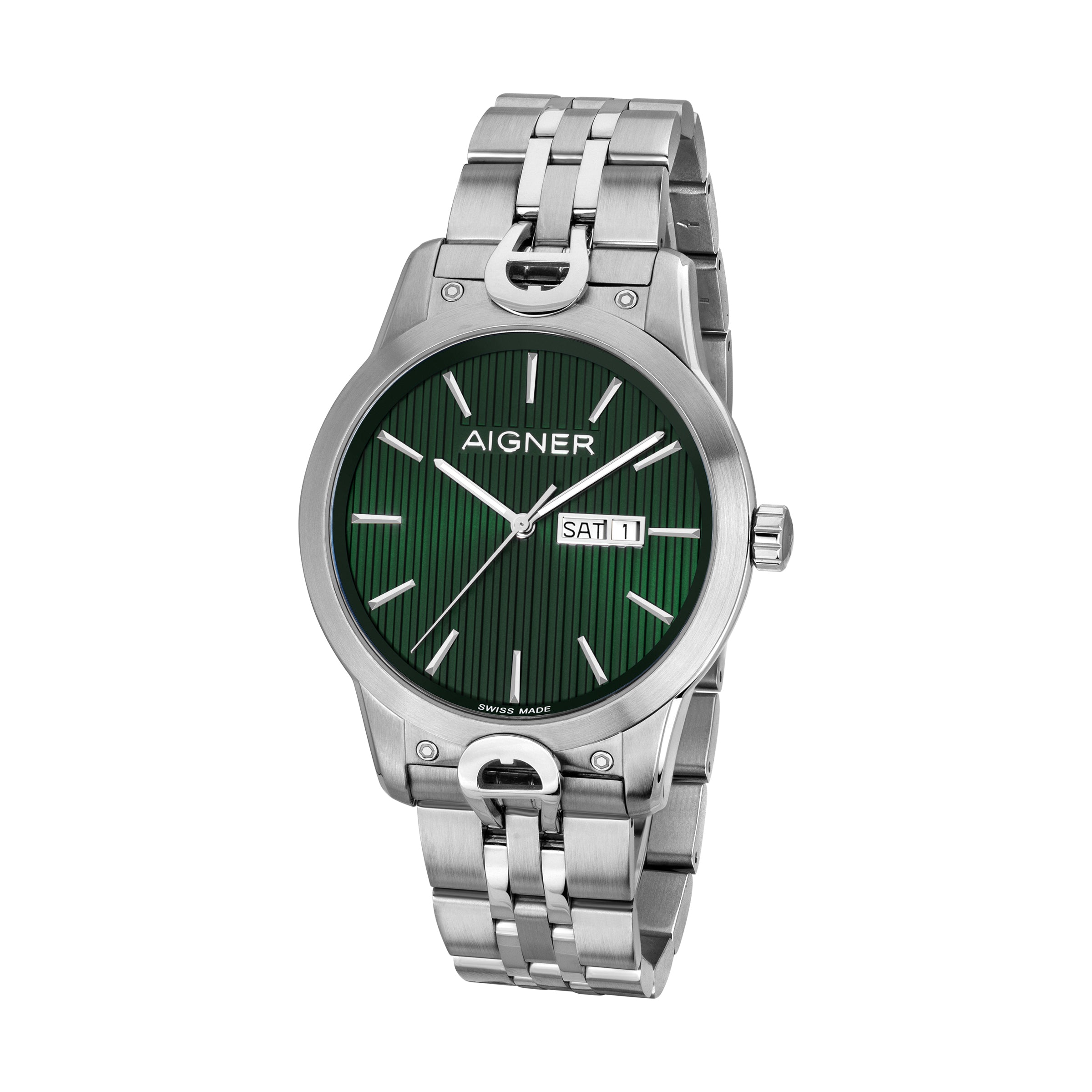 Aigner Viareggio Gents Steel Bracelet Green Dial Watch