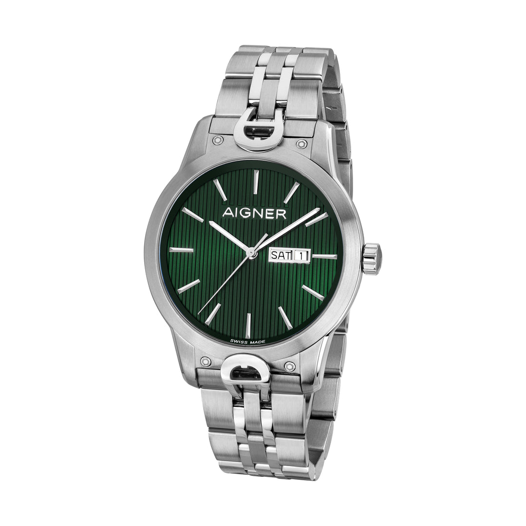 Aigner Viareggio Gents Steel Bracelet Green Dial Watch | Arwgh2100702 | The Watch House. Shop at www.watches.ae Regular price AED 3000 . Online offers available.