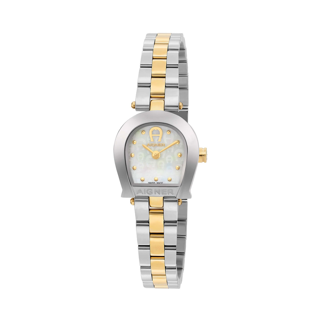 Aigner Muggia Ladies Two Tone Yellow Gold Bracelet White Mop Dial Watch | Ma119202 | The Watch House. Shop at www.watches.ae Regular price AED 2875 . Online offers available.
