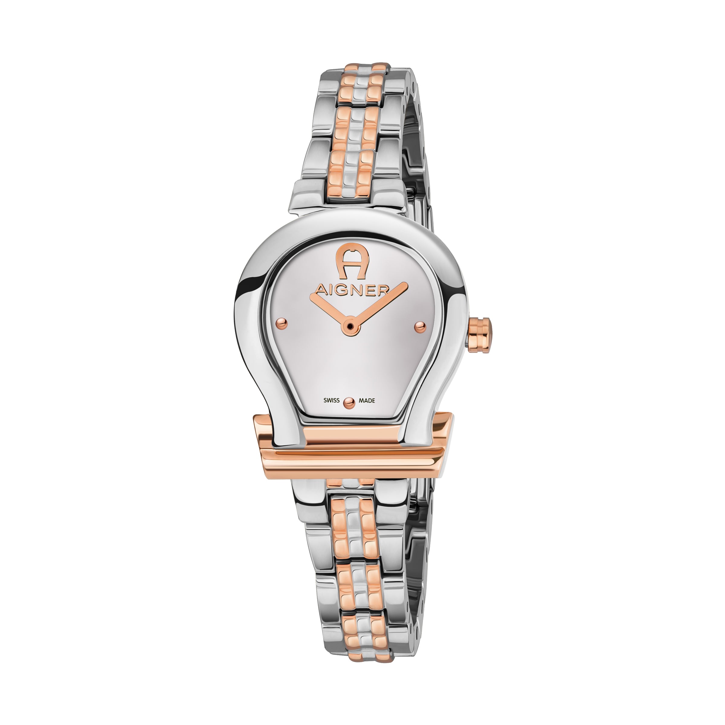 Aigner Tivoli Ladies Two Tone Rose Gold Bracelet Silver Dial Watch