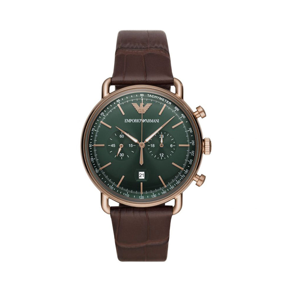 ANLG WATCH 0 JWL SS LEATHER STRAP