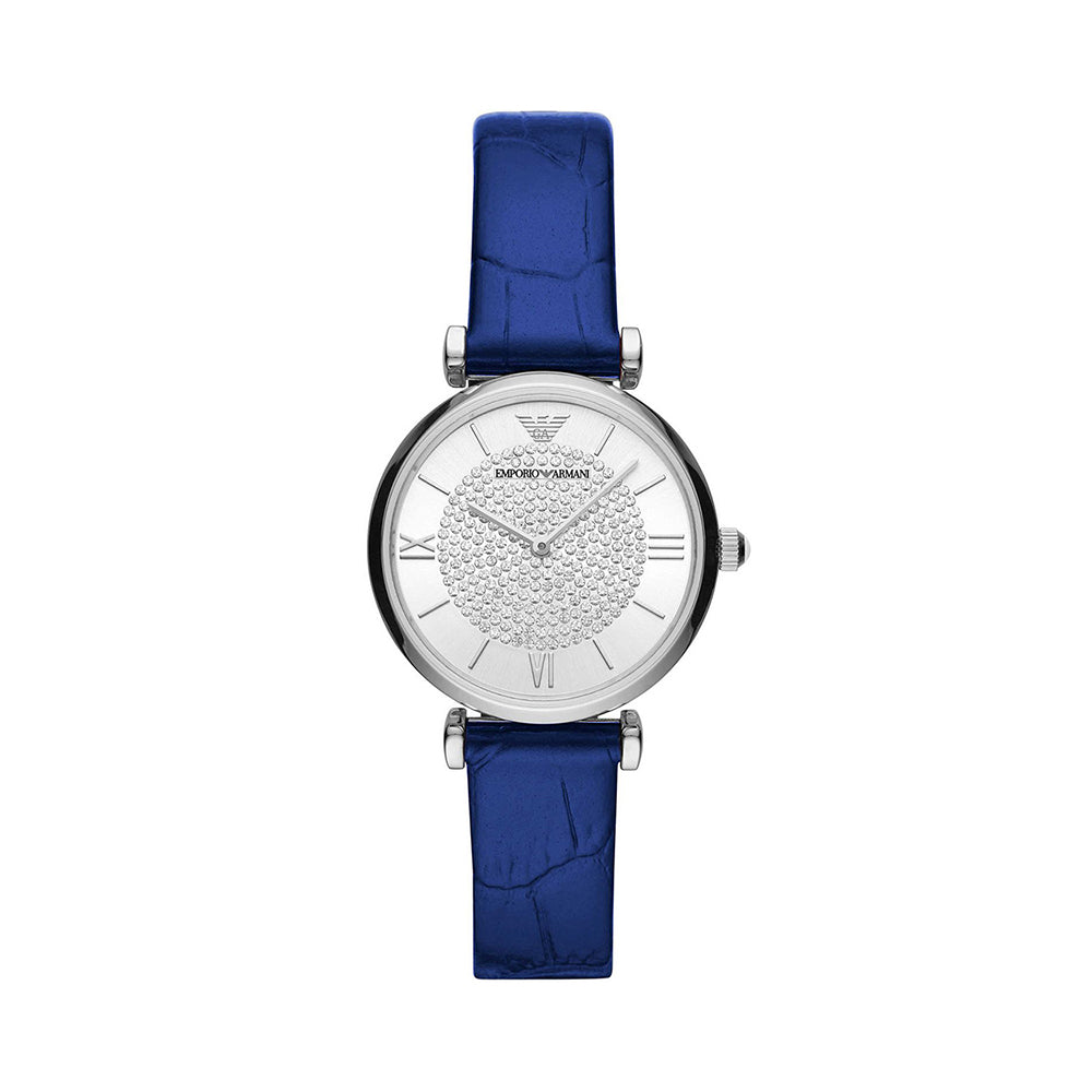 ANLG WATCH 0 JWL SS LEATHER STRAP