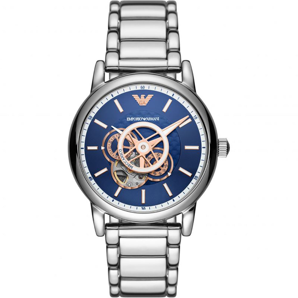 EMPORIO ARMANI AUTOMATIC WATCH 21 JWL SS METAL BRACELET