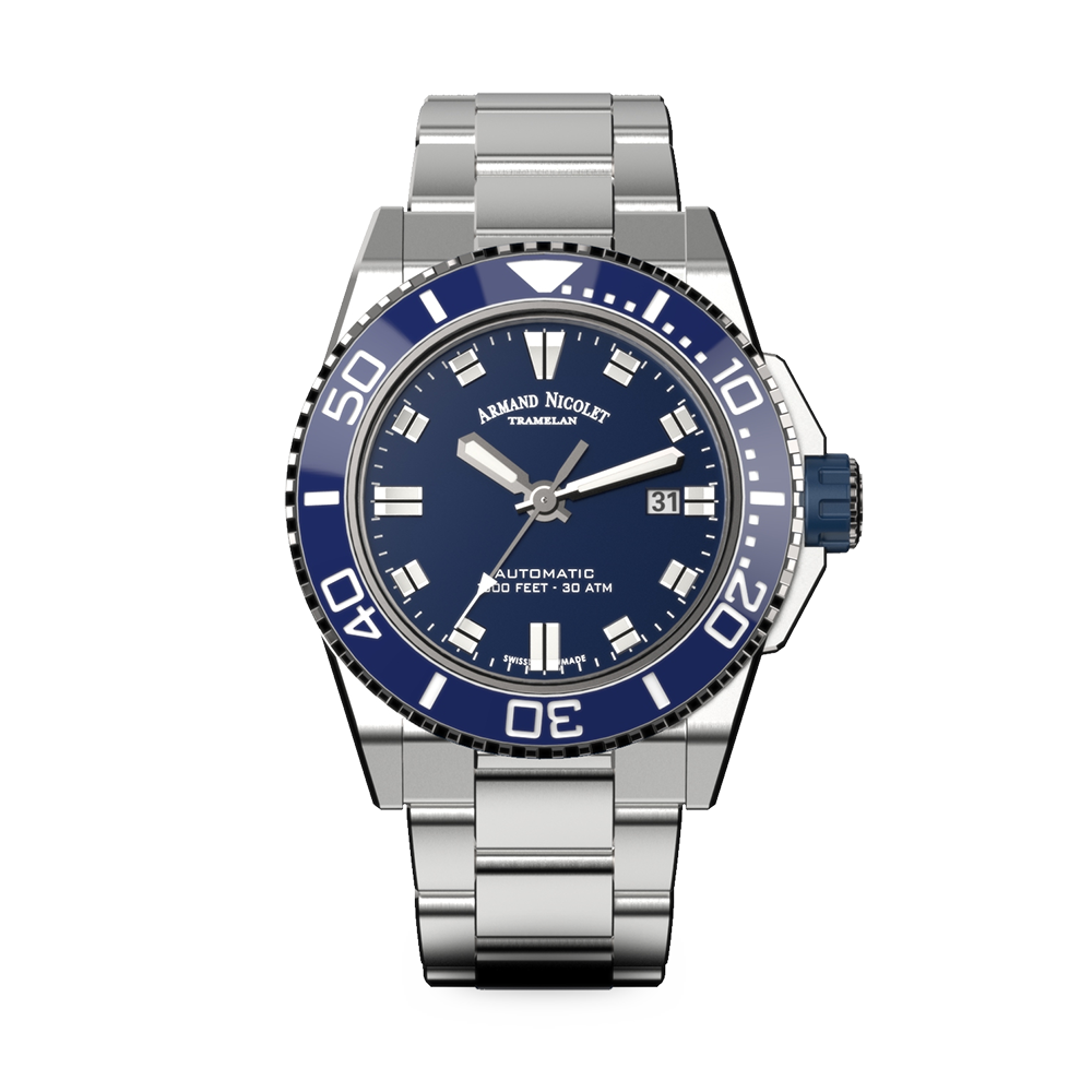 Armand Nicolet JS9-44 Men's Automatic Steel Bracelet Blue Dial Watch