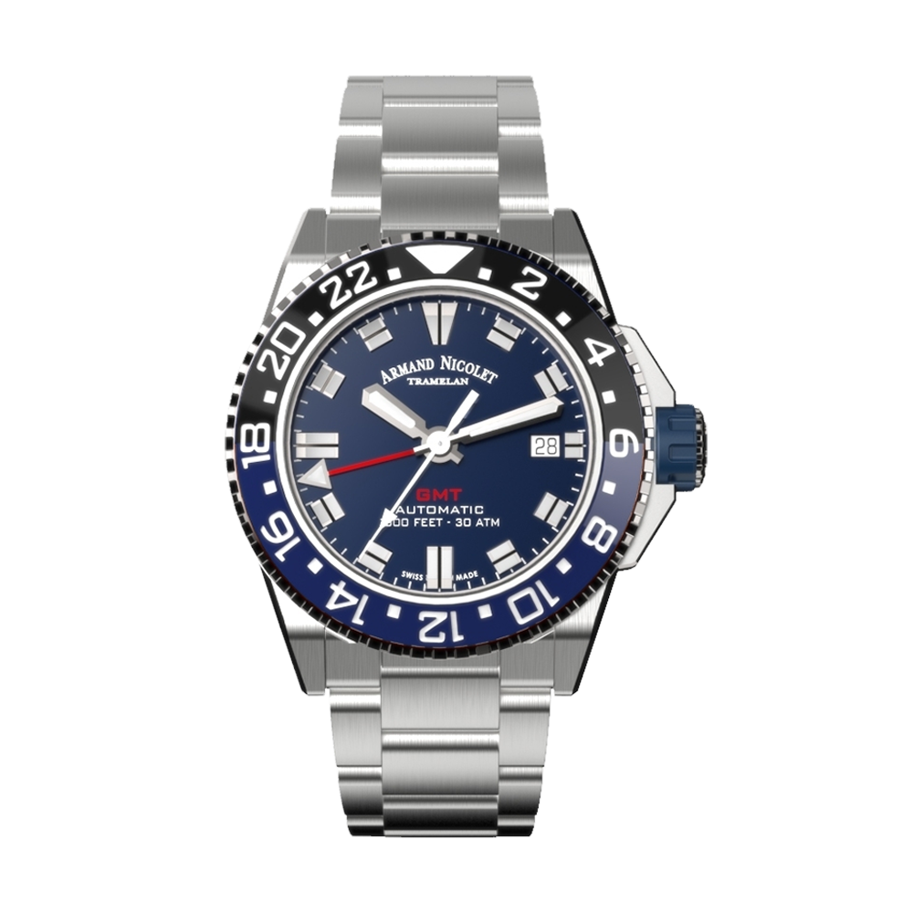 Armand Nicolet JS9-41 Men's Automatic Steel Bracelet Blue Dial Watch