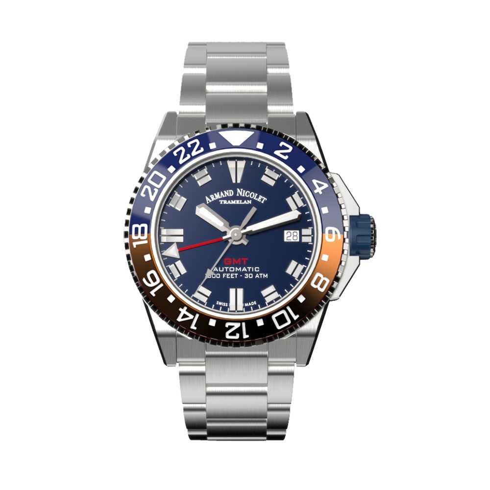 Armand Nicolet JS9-41 Men's Automatic Steel Bracelet Blue Dial Watch