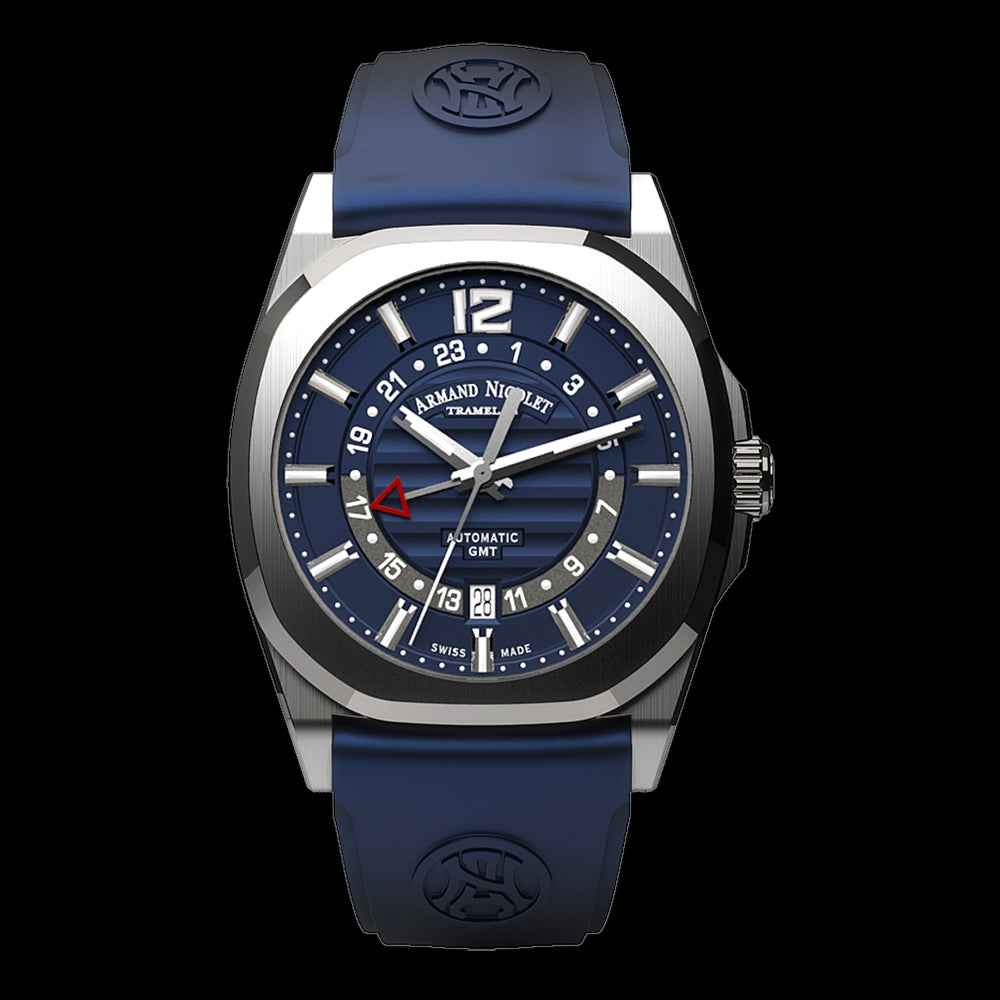 ARMAND NICOLET J09-3 MEN'S AUTOMATIC BLUE STRAP BLUE DIAL WATCH