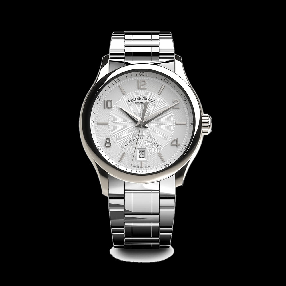 ARMAND NICOLET M02-4 MEN'S AUTOMATIC STEEL BRACELET SILVER DIAL WATCH