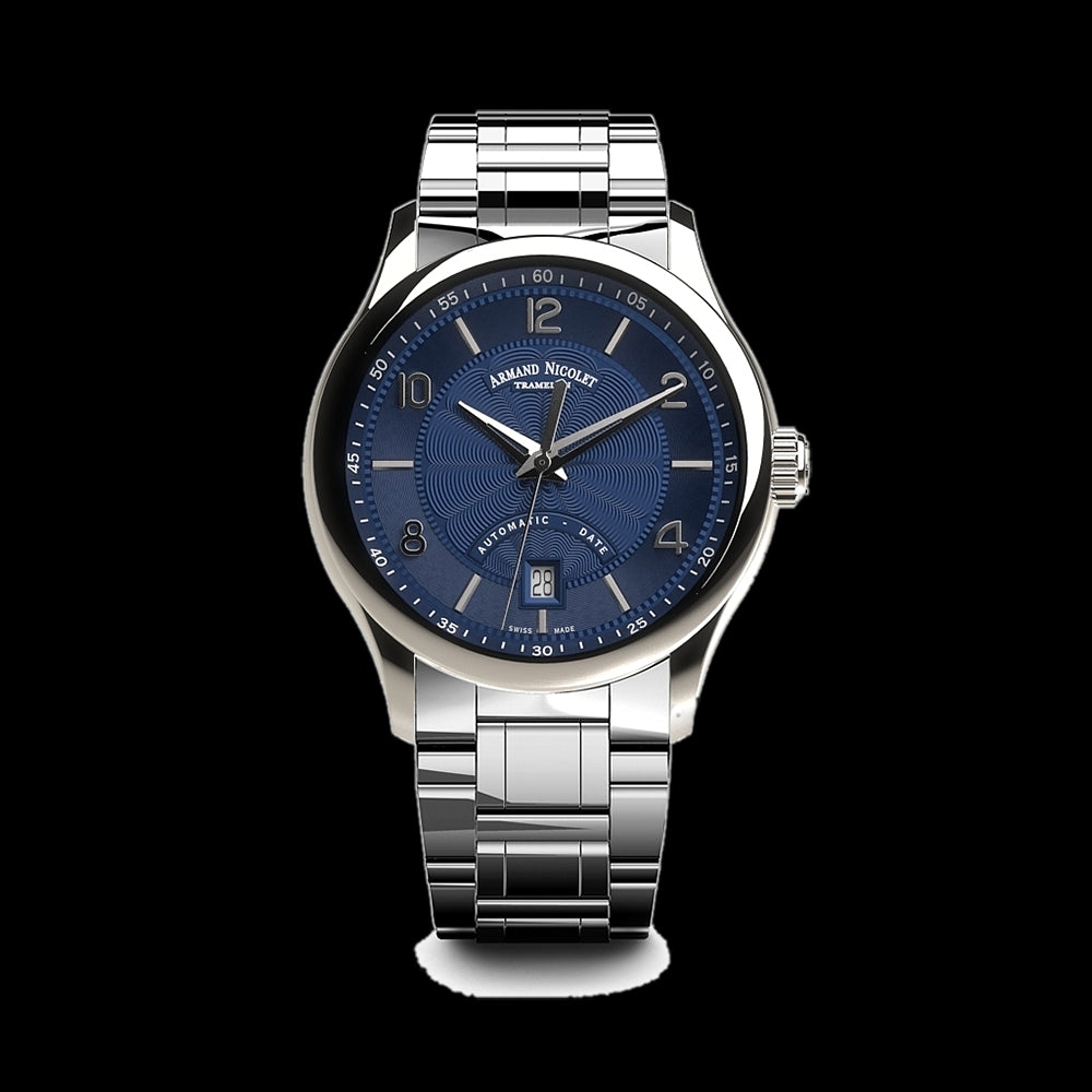 ARMAND NICOLET M02 4 MEN S AUTOMATIC STEEL BRACELET BLUE DIAL