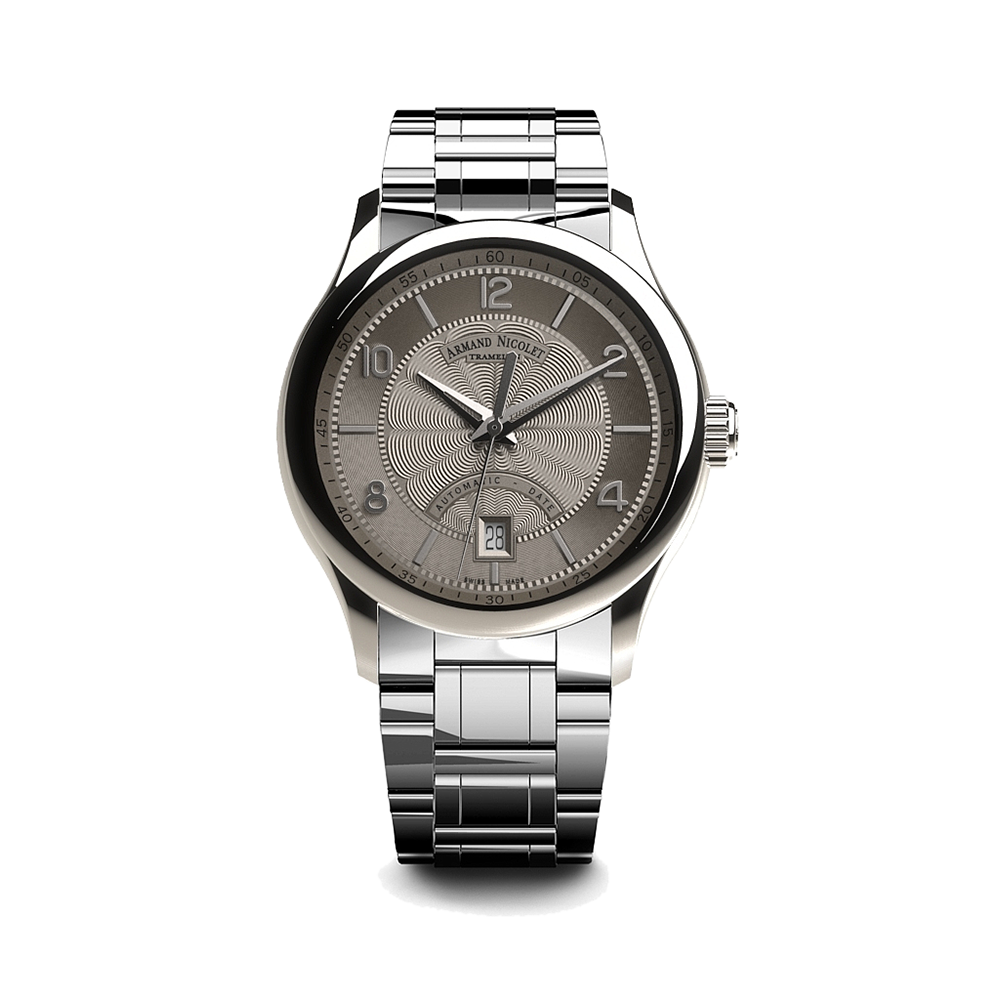 Armand Nicolet M02-4 Men's Automatic Steel Bracelet Grey Dial Watch