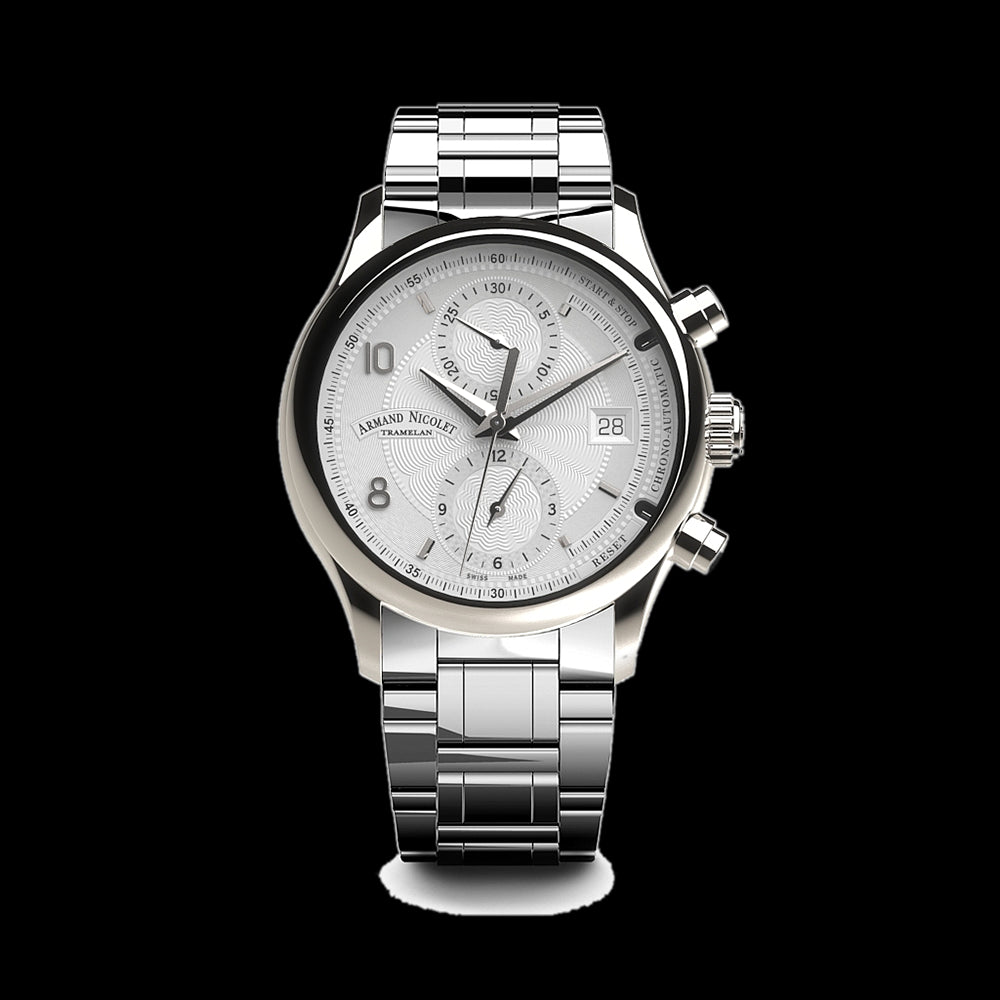 ARMAND NICOLET M02 4 MEN S AUTOMATIC STEEL BRACELET SILVER DIAL