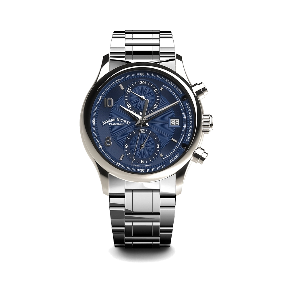 Armand Nicolet M02-4 Men's Automatic Steel Bracelet Blue Dial Watch