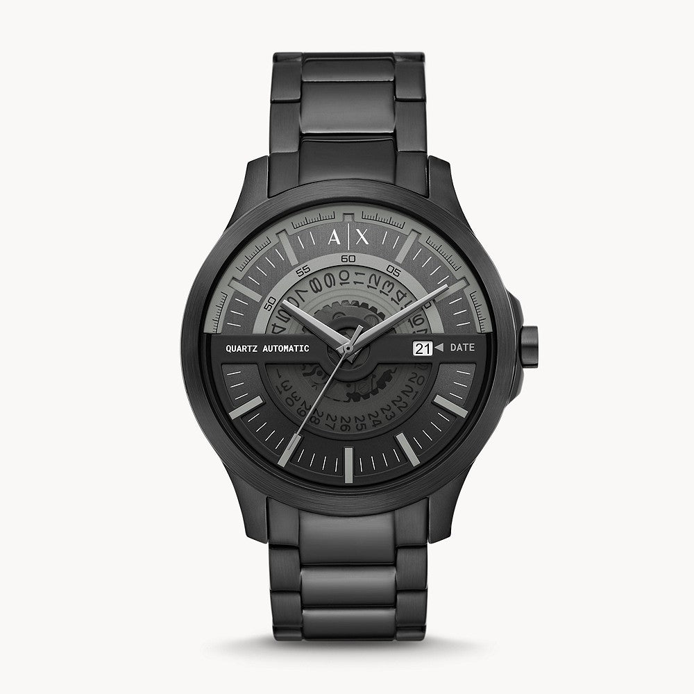 Armani Exchange Men's Automatic Quartz Three-Hand Date Black Stainless –  The Watch House