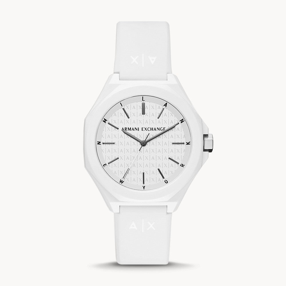 Armani Exchange Men's Three-Hand Black Silicone Watch