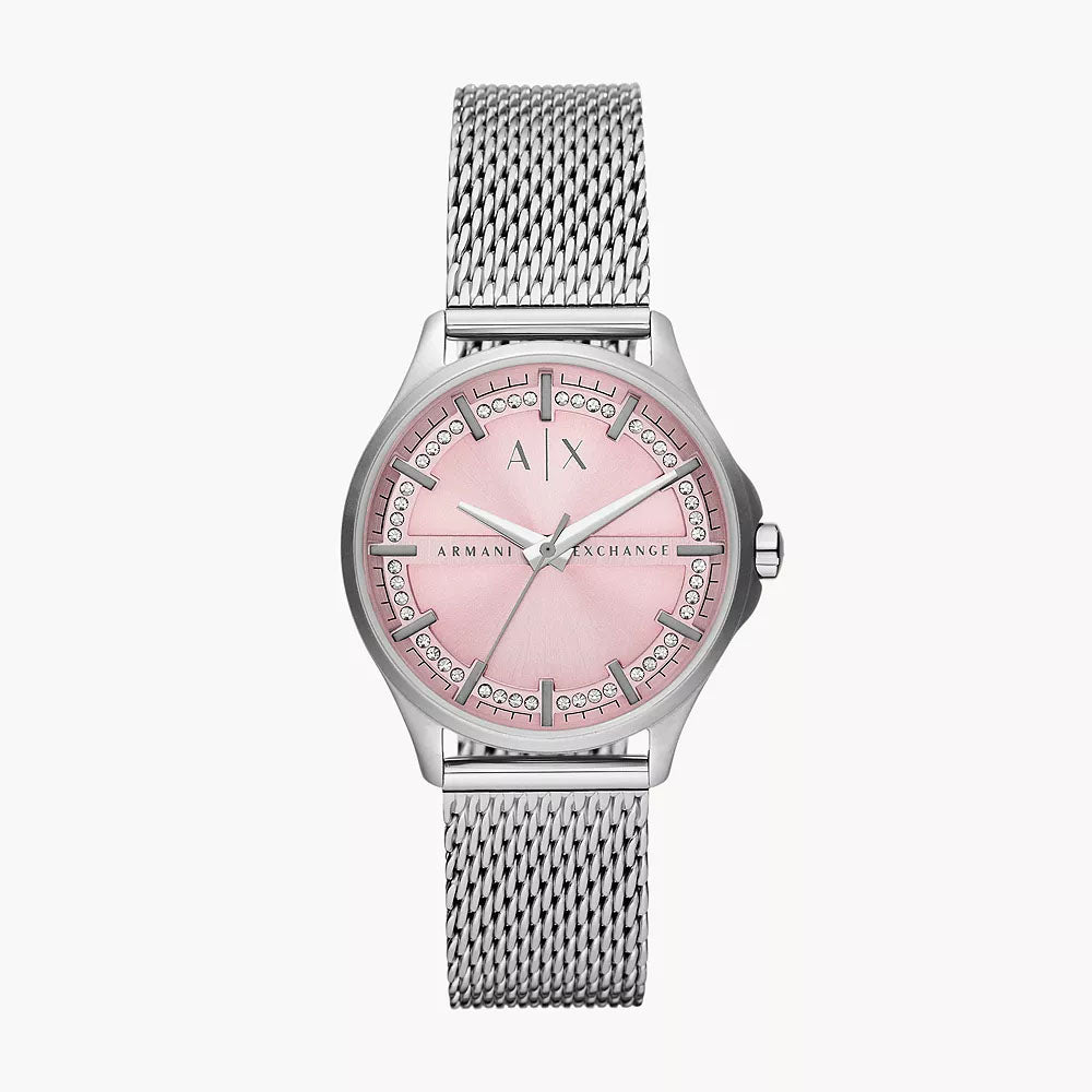 Armani Exchange Women's Three-Hand Stainless Steel Mesh Watch