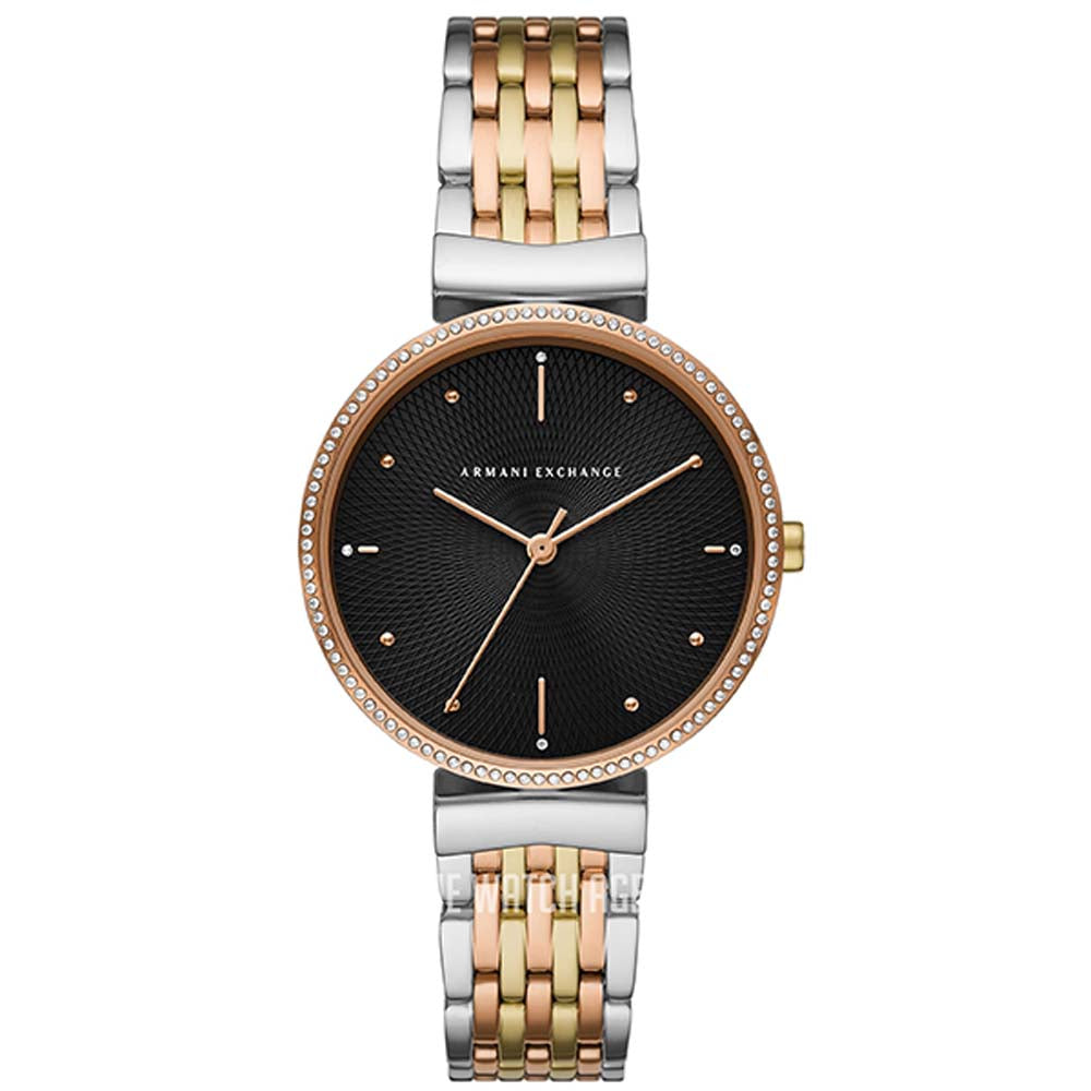 Armani Exchange Women's Three-Hand Tri-Tone Stainless Steel Watch