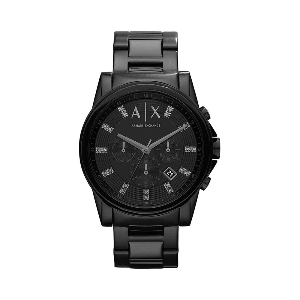 Armani Exchange Men's Chronograph Black Stainless Steel Watch