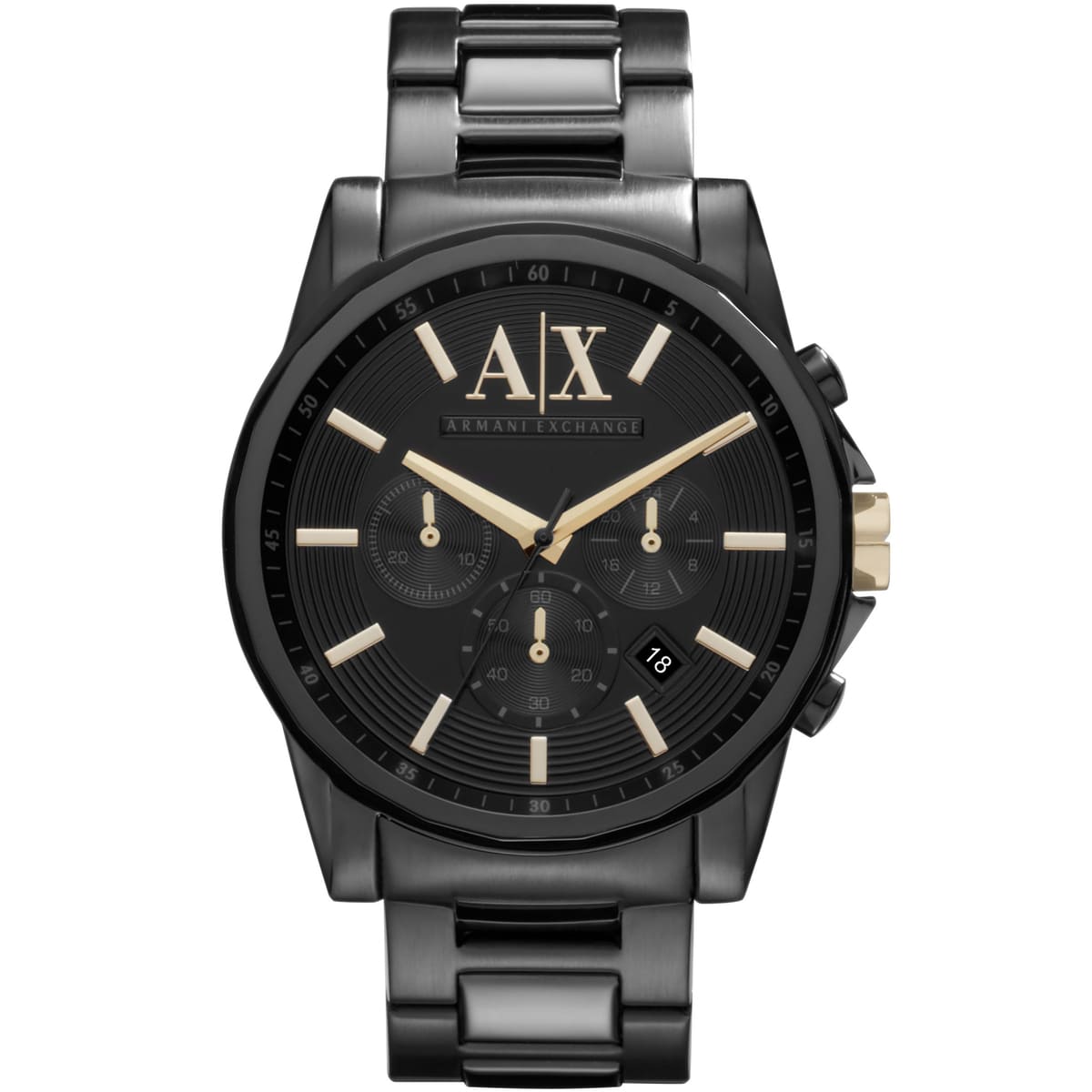Armani Exchange Men's Chronograph Black Stainless Steel Watch