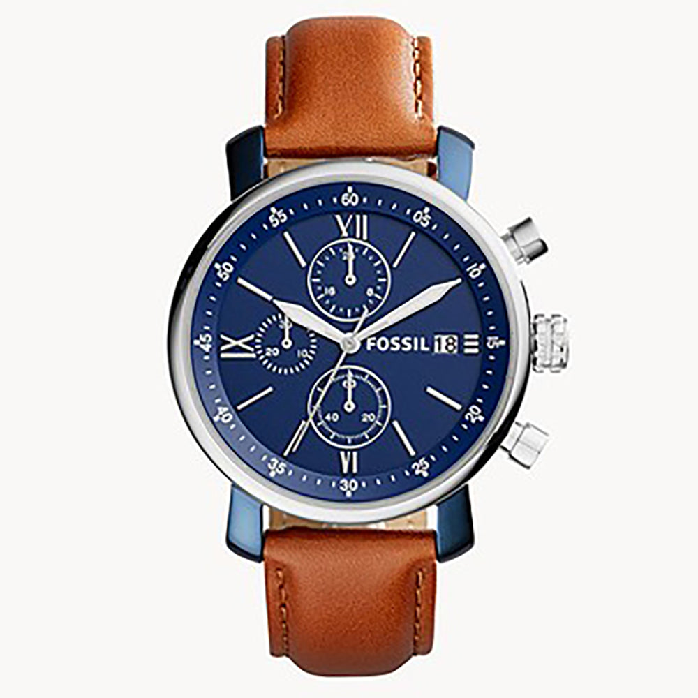 Fossil Analog Men's Watch Stainless Steel Leather Strap - BQ2163