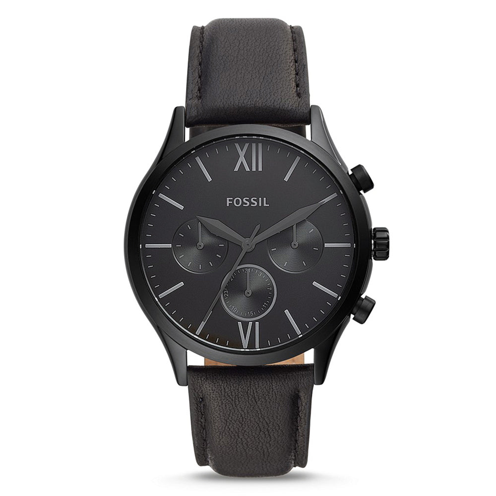 Fossil Analog Men's Watch Stainless Steel Leather Strap