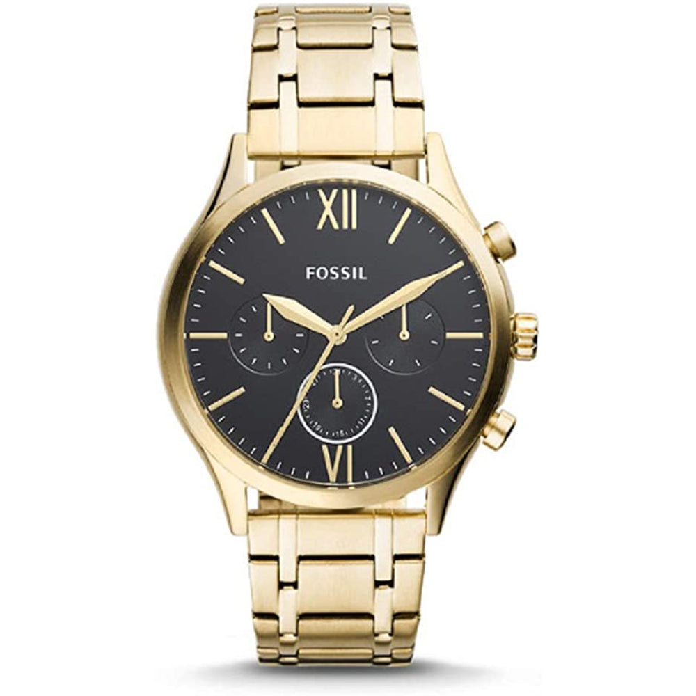 Fossil Analog Men's Watch Gold Plated Metal Bracelet - BQ2366