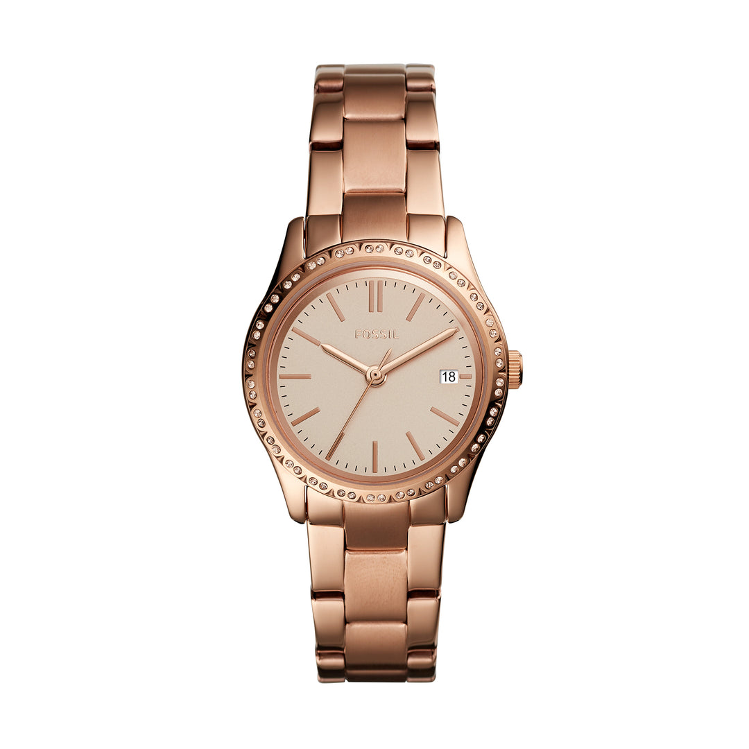 Fossil Analog Women's Watch Gold Plated Metal Bracelet - BQ3374