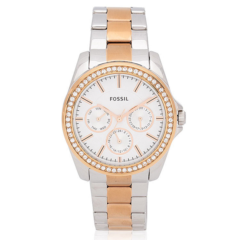 Fossil Analog Women's Watch Gold Plated Metal Bracelet - BQ3420
