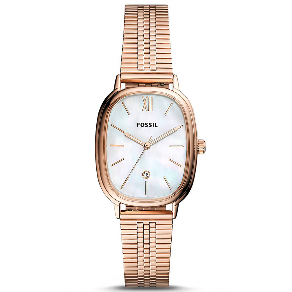 Fossil Mother of Pearl Analog Men's Watch Gold Plated Metal Bracelet - BQ3609