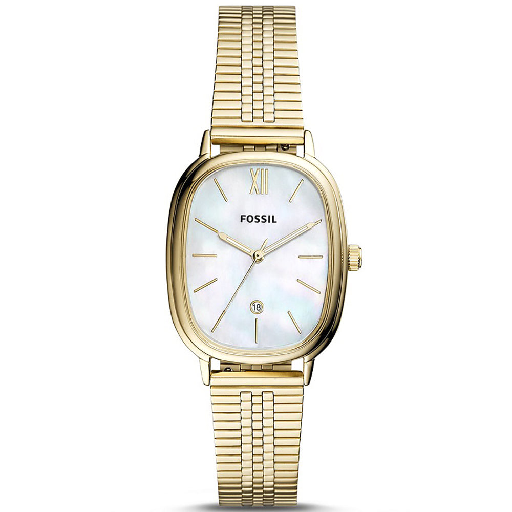 Fossil Mother of Pearl Analog Men's Watch Gold Plated Metal Bracelet - BQ3610