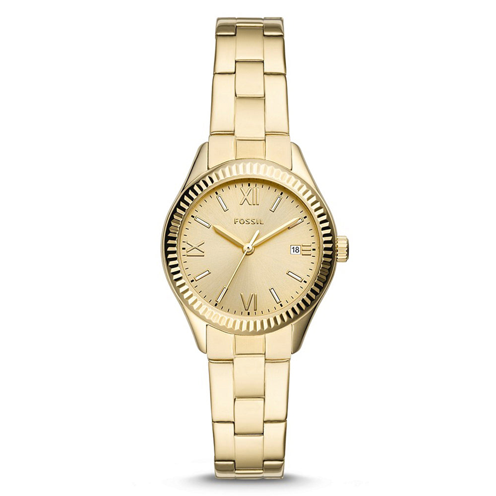 Fossil Analog Women's Watch Gold Plated Metal Bracelet - BQ3638