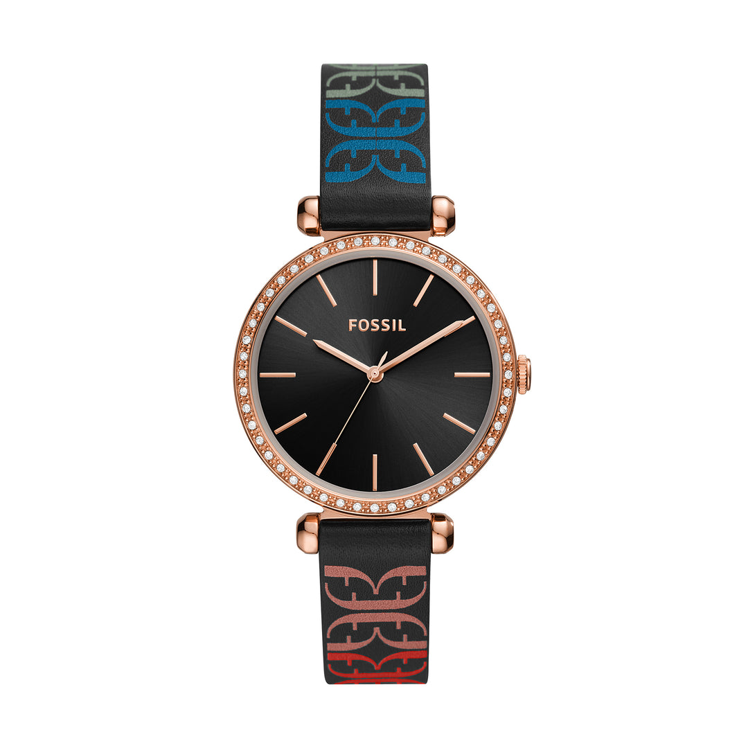 Fossil Analog Women's Watch Gold Plated Leather Strap - BQ3645