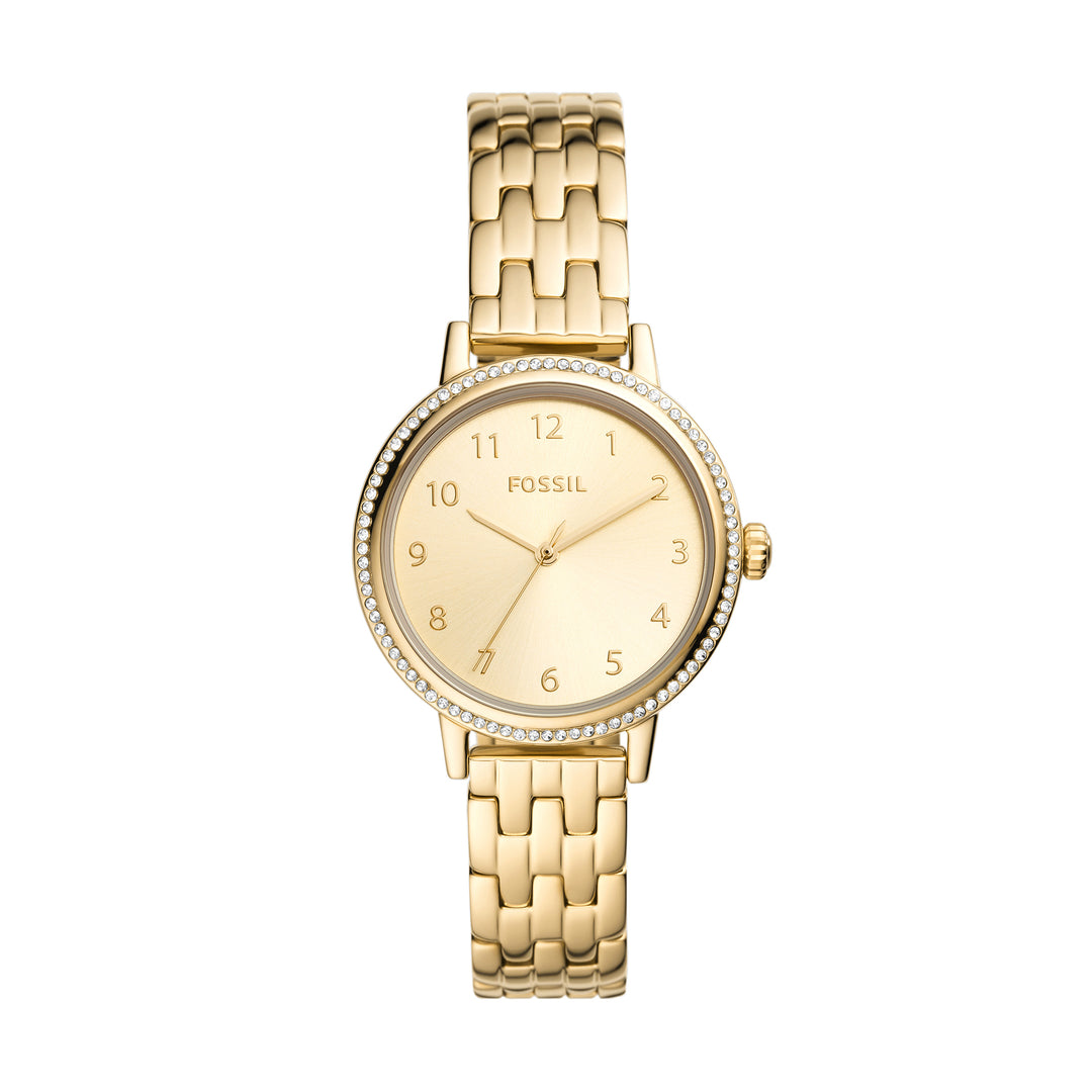 Fossil Analog Women's Watch Gold Plated Metal Bracelet - BQ3655