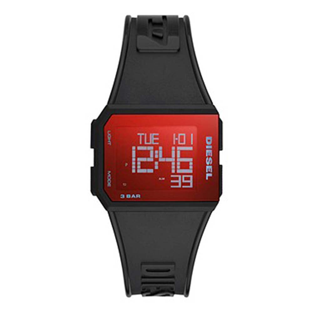 DIESEL LI DIGITAL WATCH SS PLASTIC STRAP