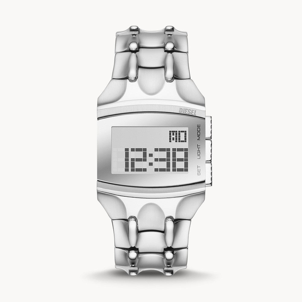 DIESEL CROCO DIGI DIGITAL STAINLESS STEEL WATCH