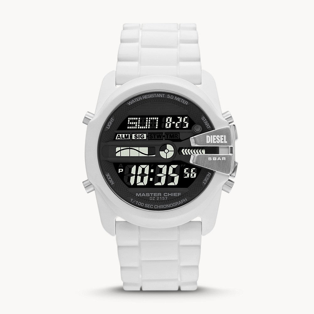 DIESEL MASTER CHIEF WHITE SILICONE MENS WATCH