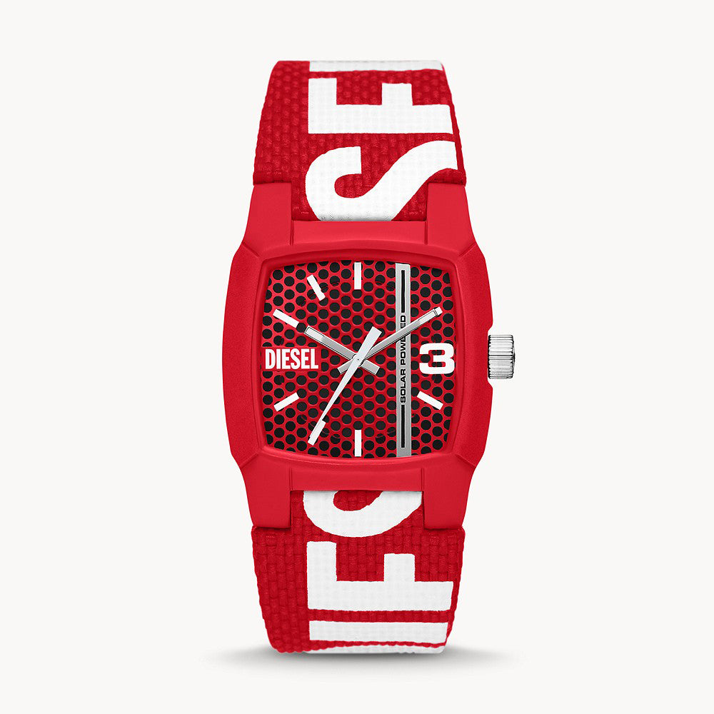 DIESEL CLIFFHANGER RED PRO-PLANET TEXTILE MENS WATCH