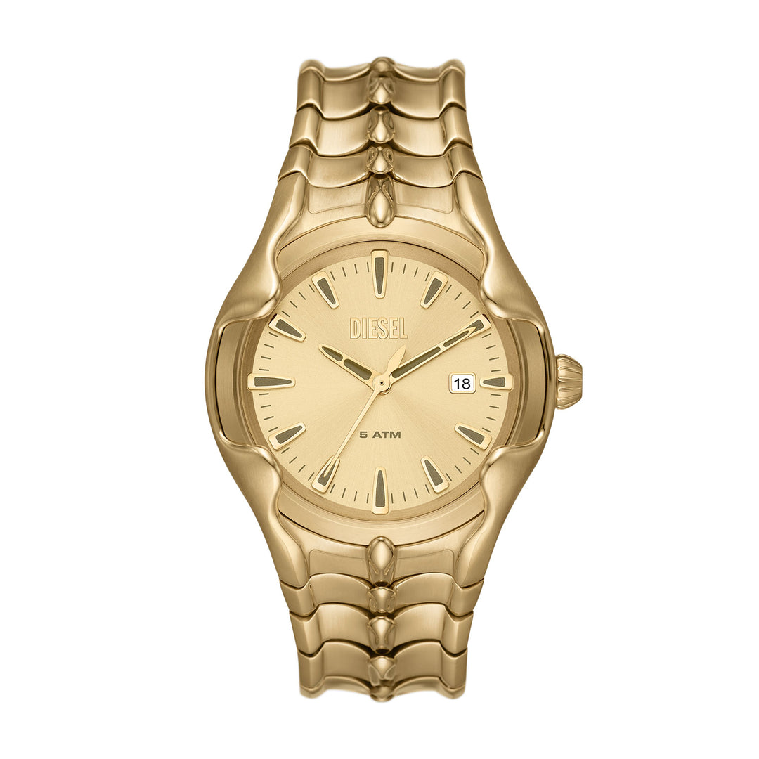 Diesel Vert Three-Hand Date Gold-Tone Stainless Steel Watch