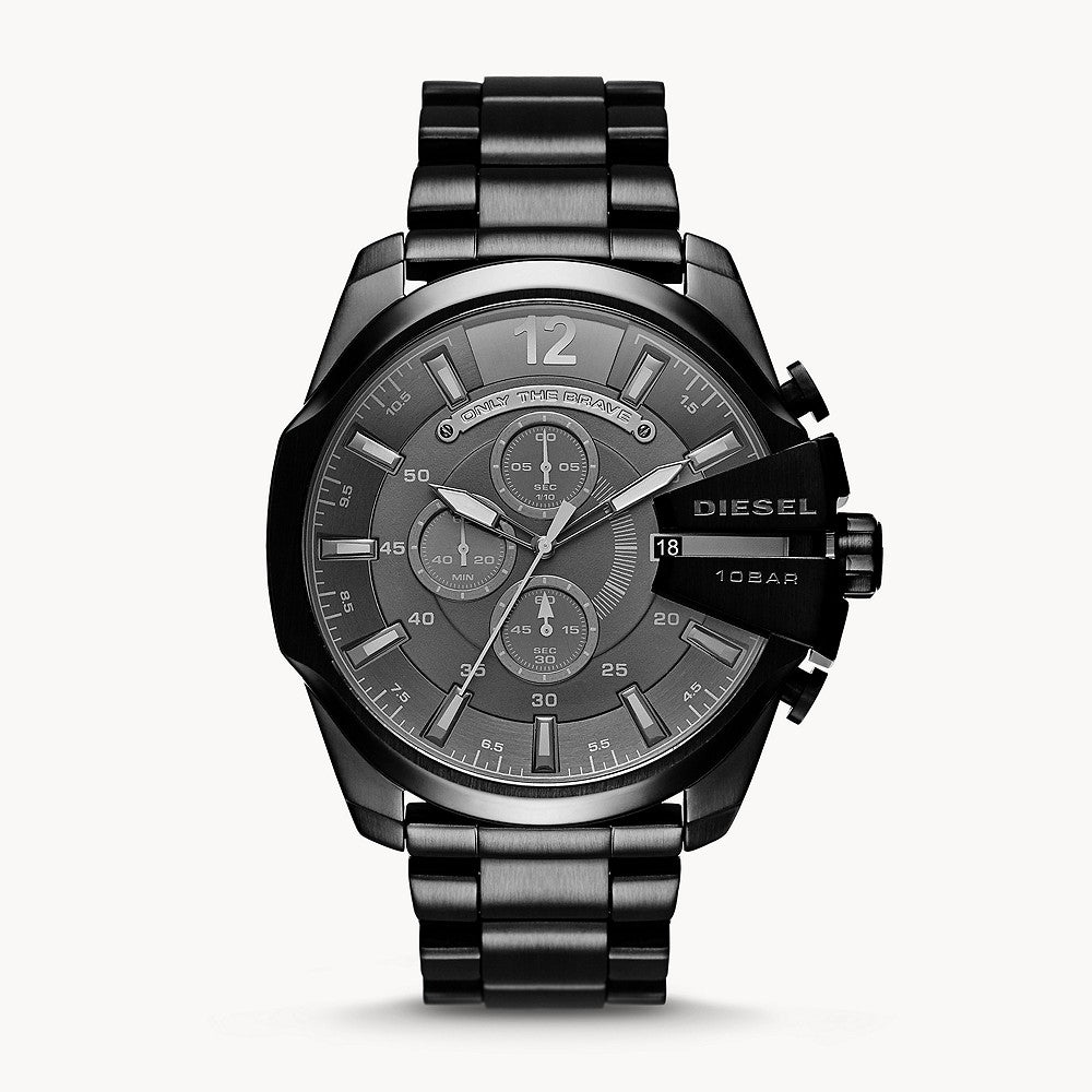DIESEL MEGA CHIEF BLACK STAINLESS STEEL MENS WATCH