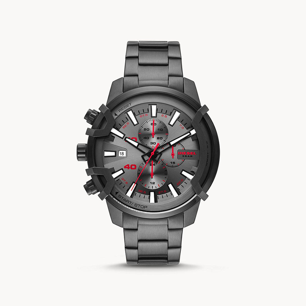 Diesel Griffed Chronograph Gunmetal Tone Stainless Steel Watch The Watch House