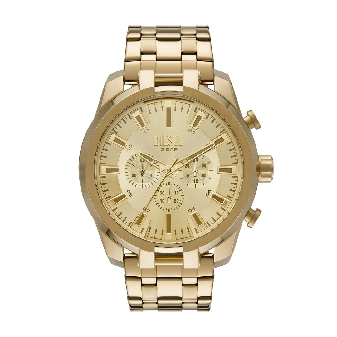 DIESEL SPLIT CHRONOGRAPH GOLD-TONE STAINLESS STEEL WATCH