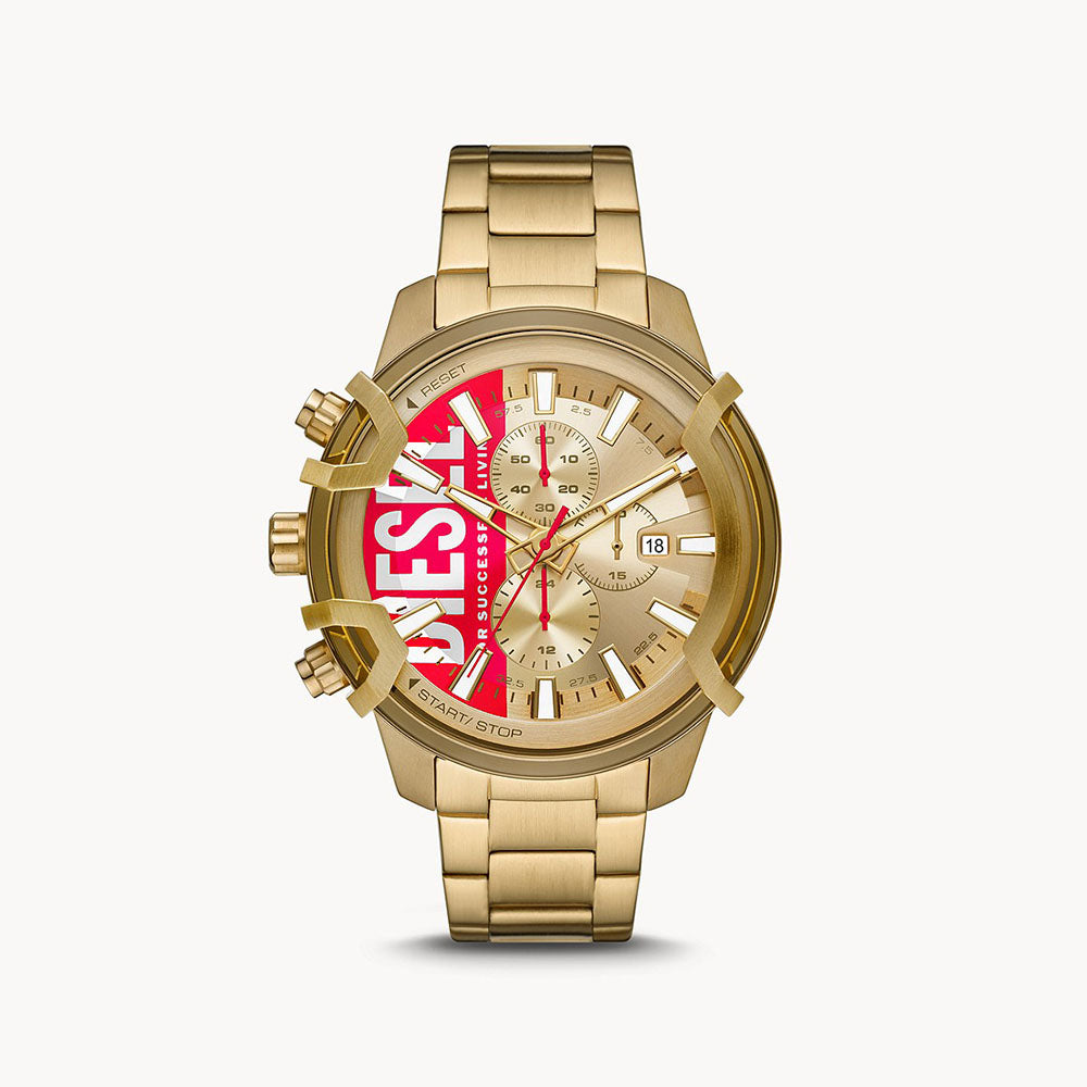 Diesel Griffed Chronograph Gold-Tone Stainless Steel Watch